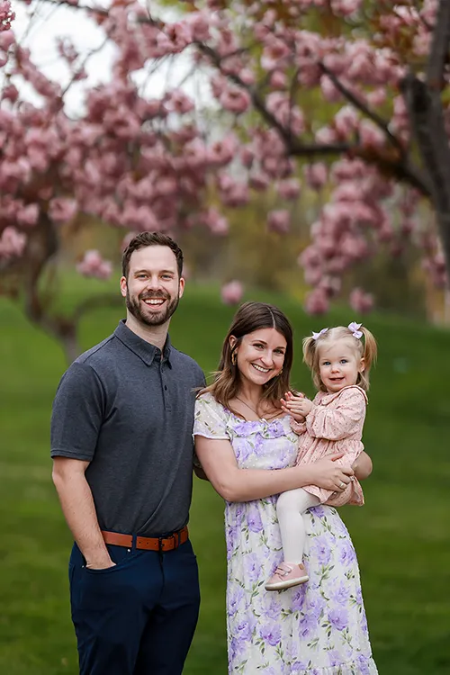 Dr. Aaron Dalman with his family at Duneside Dental in Muskegon, Michigan