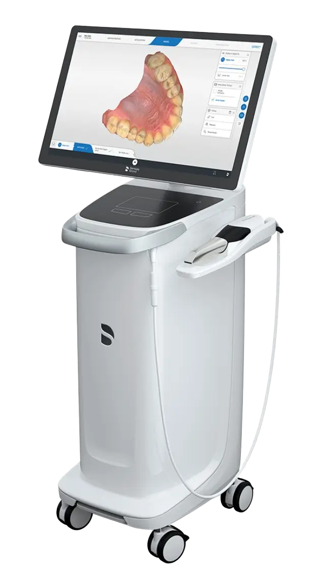 CEREC Primescan digital scanner used to take a 3D impression of your tooth — no putty trays